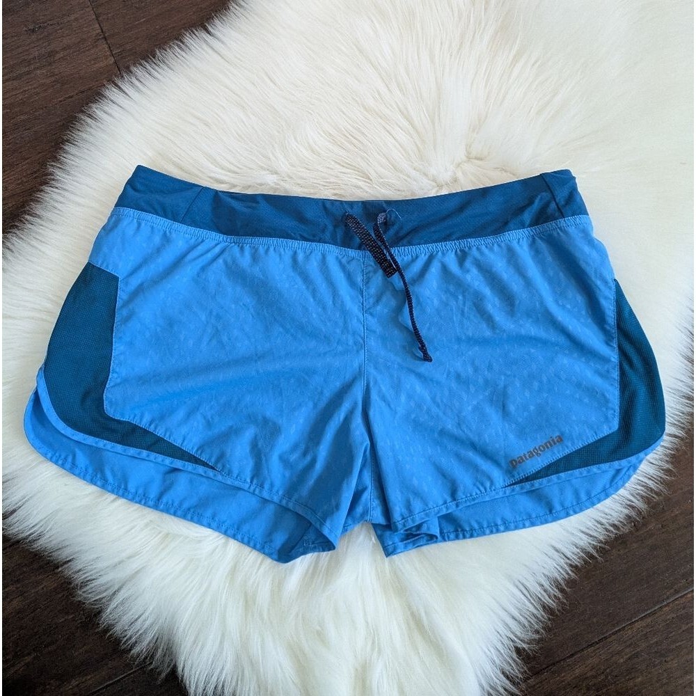 Patagonia Strider Pro Shorts Womens 36x3.5 Blue 2-tone Drawstring Lined M Medium